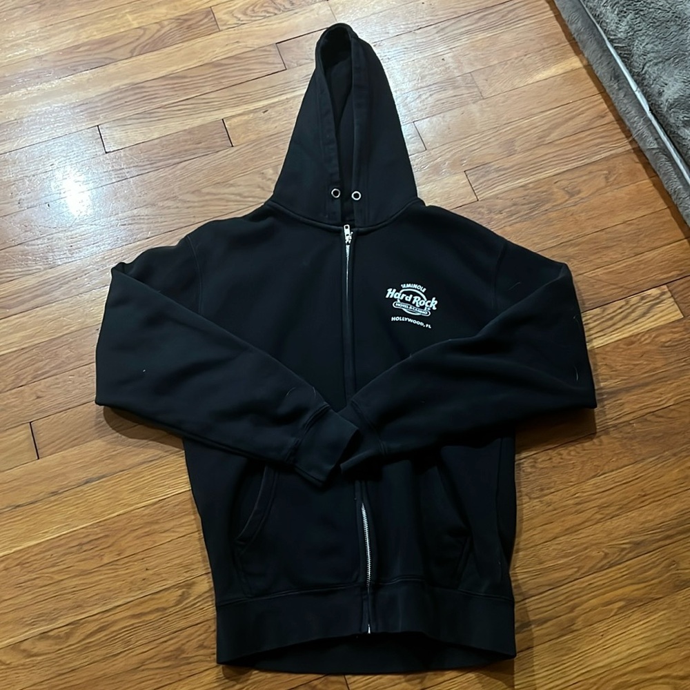 Mens Medium Hard Rock Jacket With Hood